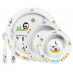 AVENT SET REPAS 6 M+ 1 Assiette - 2 Bols - 1 Fourchette - 1 Cuillère
