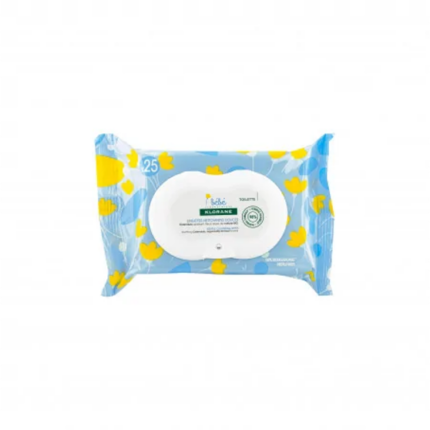 Klorane - Lingettes nettoyantes douces pour le corps au Calendula apaisant - Bébé - Peau normale à sèche 25 u