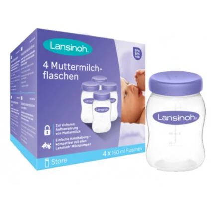 LANSINOH Pots de conservation du lait maternel 4Ux160ml