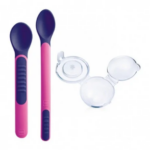 MAM 2 CUILLÈRES THERMO SENSIBLES + ÉTUI COULEUR VIOLETTE 6+ MOIS