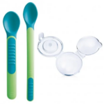 MAM 2 CUILLÈRES THERMO SENSIBLES + ÉTUI COULEUR VERTE 6+ MOIS