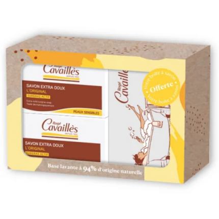 ROGE CAVAILLES SAVON SURGRAS EXTRA DOUX 250G X2 + BOITE OFFERTE